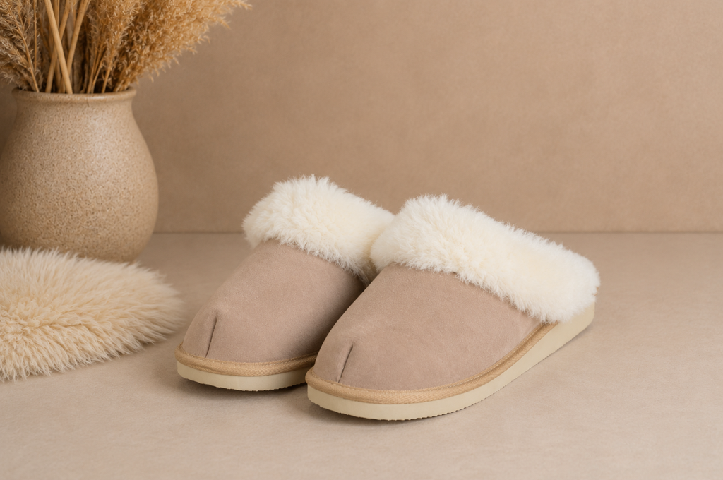 Low-cut slippers with a collar