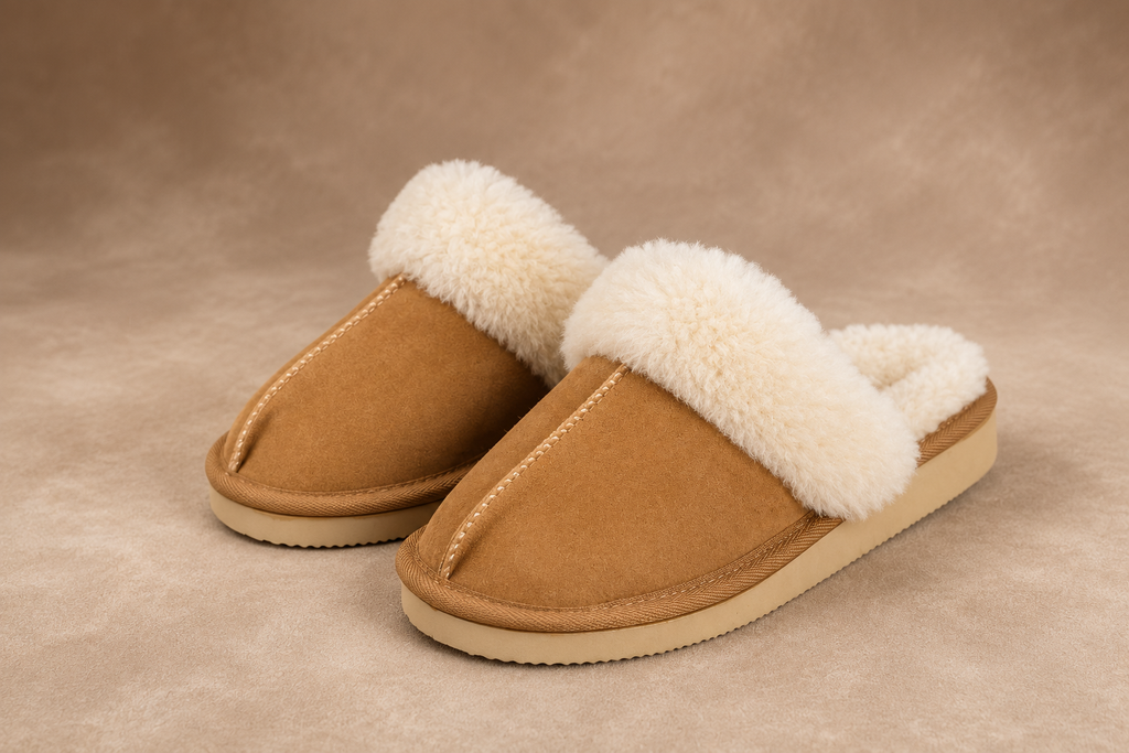Low-cut slippers with a collar