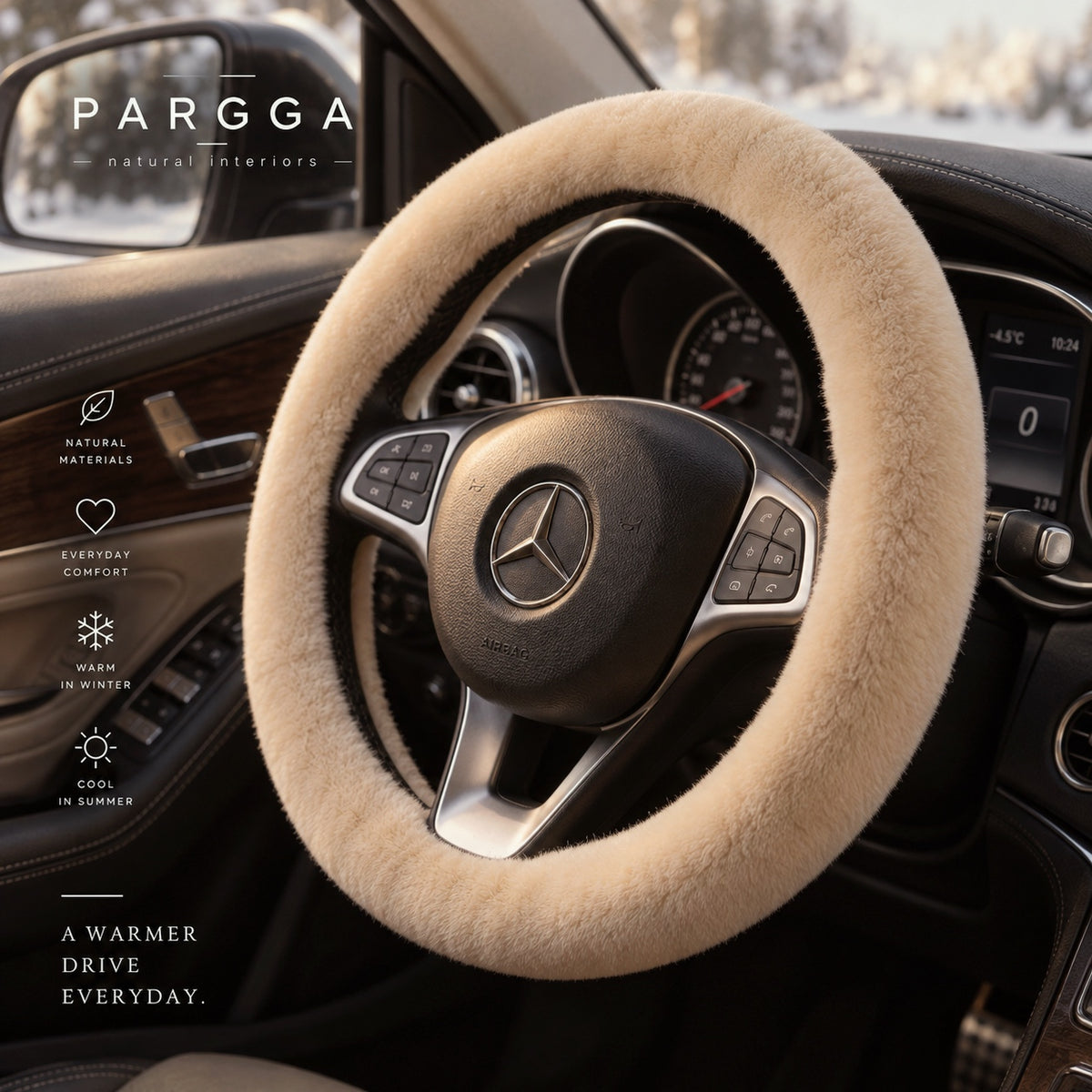 Sheepskin Steering Wheel Cover