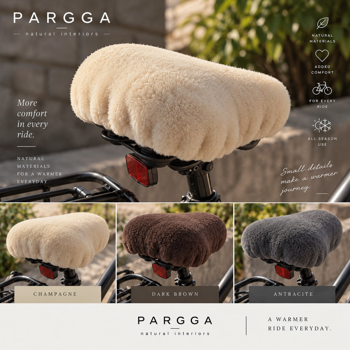 Sheepskin Bicycle Seat Cover